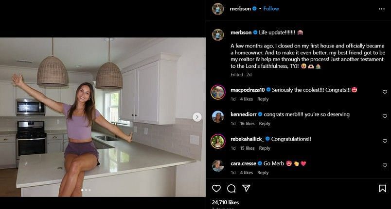 Screenshot of Merritt Beason's Instagram post (@merbson/ig)